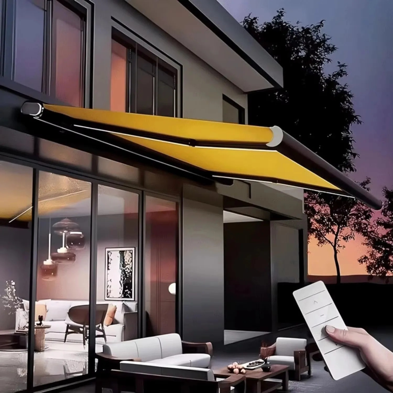 Commercial Premium Remote Control Rain Sun Protection Full Cassette Retractable Awning for Outdoor Shop Camping