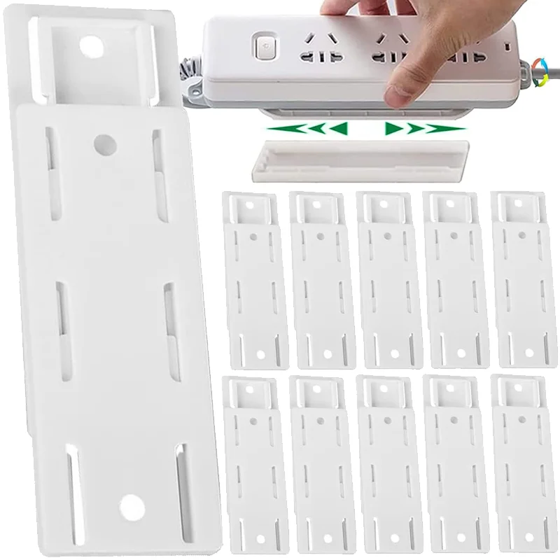 Punch free power strip titular fixado na parede auto adesivo soquete suportes cabo fio organizador fixo rack pendurado trilho deslizante