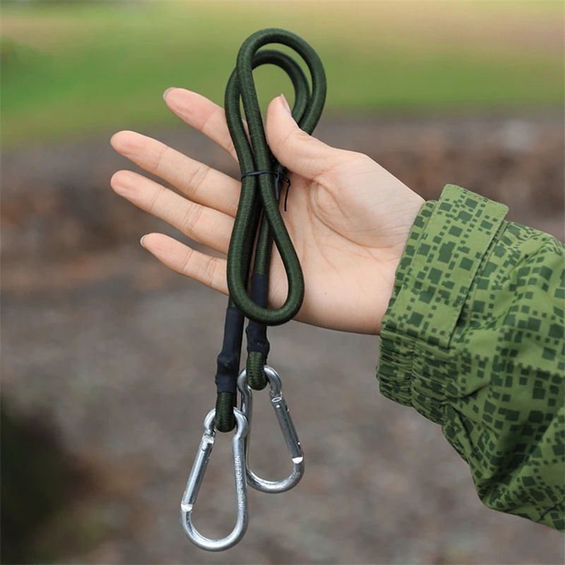 Outdoor Camping Tent Elastic Rope Mountaineering Hook Portable Buckle Pull Rope Ground Nail PortableTent Accessories