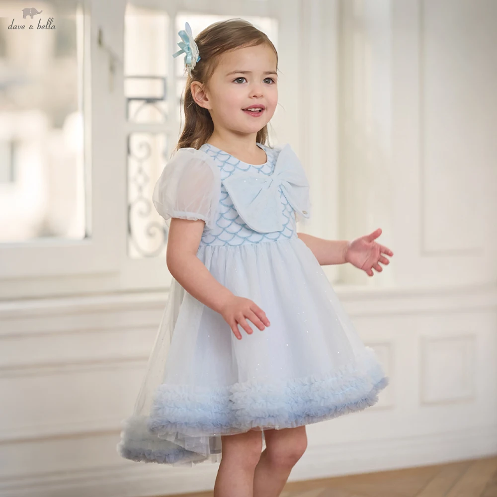 

Dave Bella Girls Mesh Party Princess Dress Children Noble Short Sleeve Ball Gown Dress Sweet Charm Wedding Birthday DB2262181