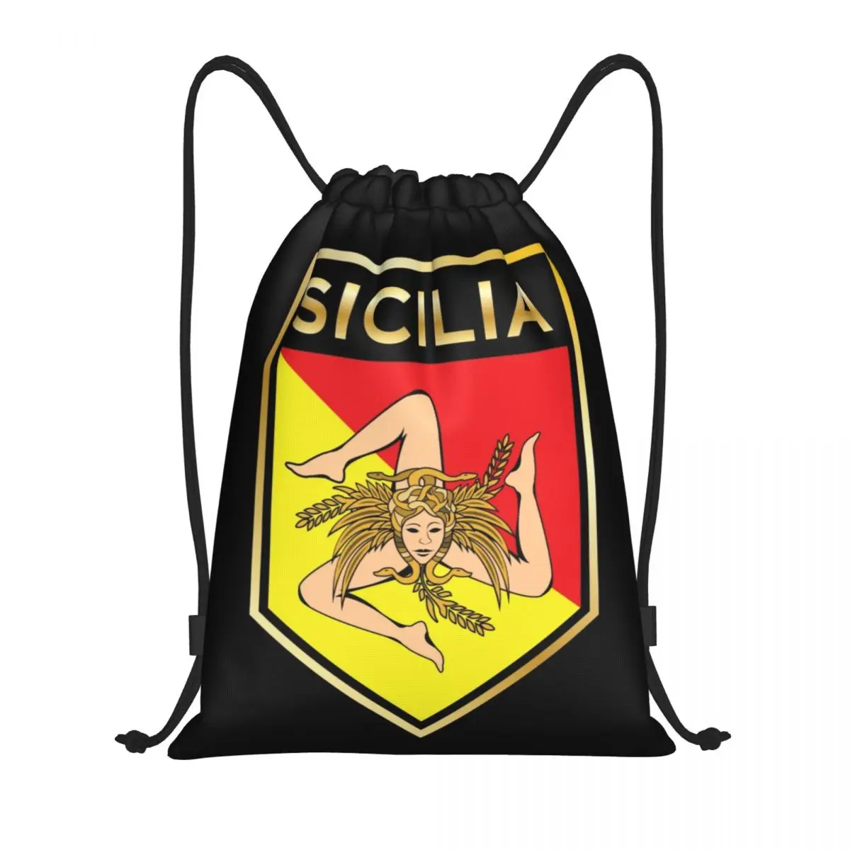 Casual sicilia Trinacria marsupio donna uomo italia bandiera siciliana Sling Crossbody marsupio per campeggio Biking Phone Money Pouch