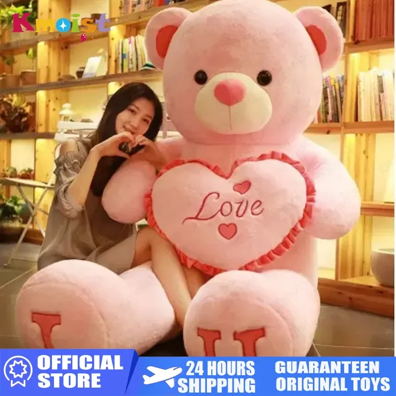 100cm Big I LOVE YOU Bear Plush Toy Lovely Huge Stuffed Soft Bear Doll Lover Bear Kids Valentine's Day Gift For Girlfriend