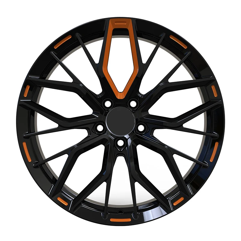 

Custom Forged Aluminum Alloy Car Wheels 18-22 Inch Multi Spoke Black Finish 5x114.3 5x112 5x120