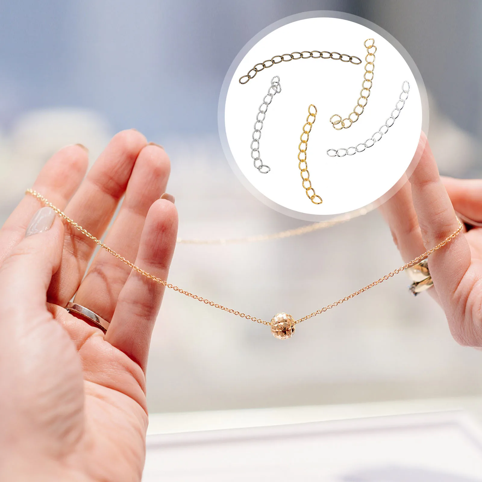 

500pcs Extender Chain Accessories for Jewelry Making Bright Smooth Stainless Steel Bracelet Necklace DIY