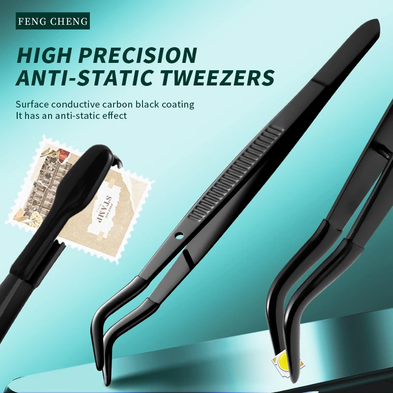1/5 Pieces Tweezers With Rubber Tips Tweezers Rubber PVC Silicone Coated Non Marring Flat Tip Bent Tip Tweezers Tipped Tweezers