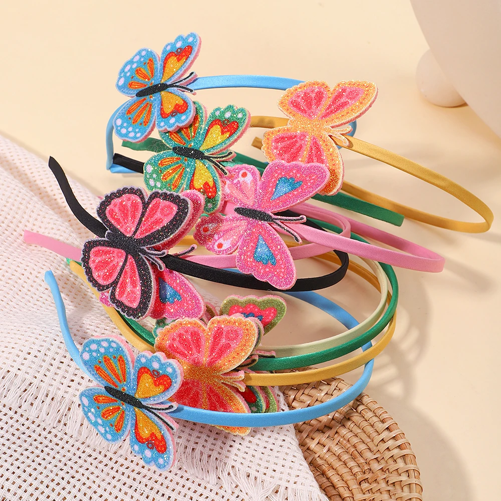 1Pc Butterfly Hair Band for Girl Gorgeous Colorful Children Hair Hoops Kids Lovely Dress Up Headwear Hair Accessories 3 Style