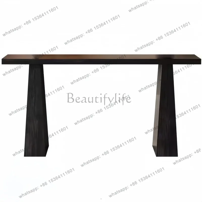 

New Chinese-style solid wood entrance platform, entrance living room entrance cabinet, modern simplicity and light luxury