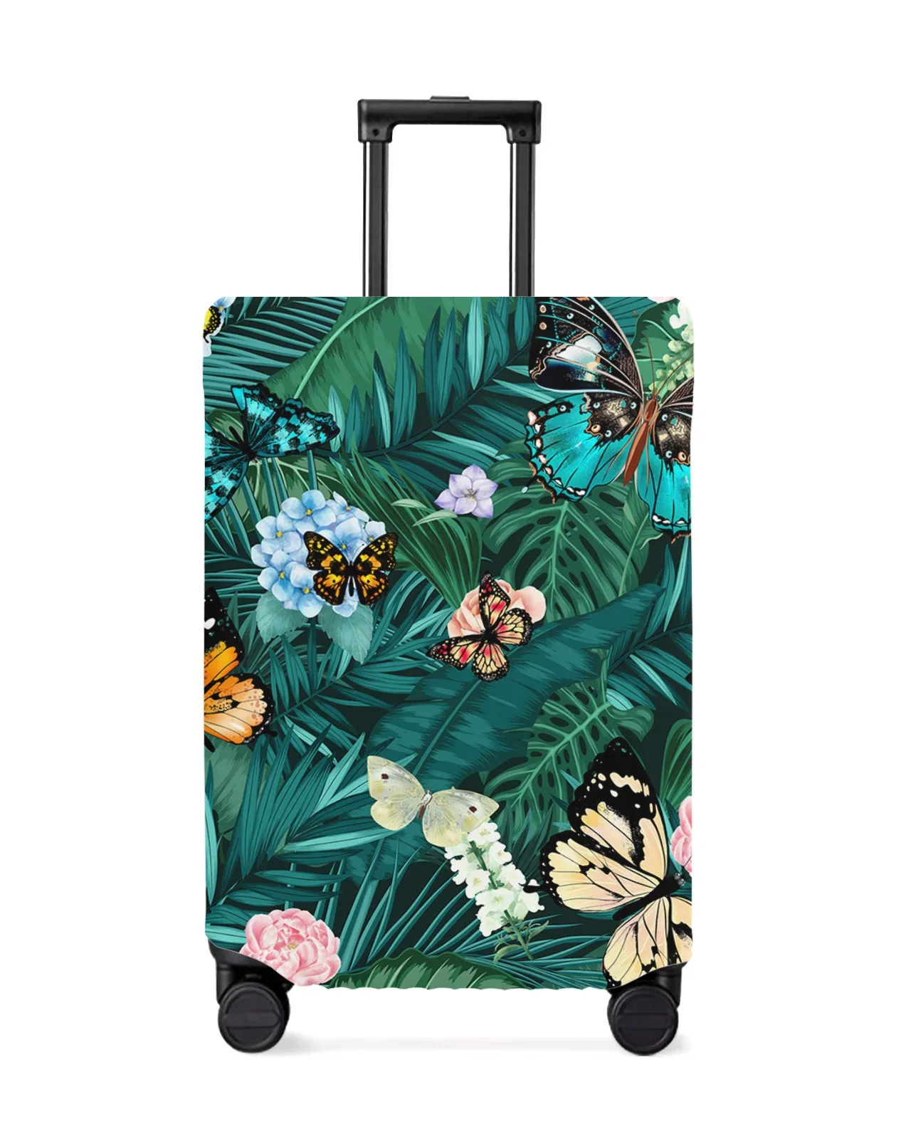 Nordic Style Flower Palm Leaf Luggage Protective Cover Travel Accessories Suitcase Elastic Dust Case Protect Sleeve