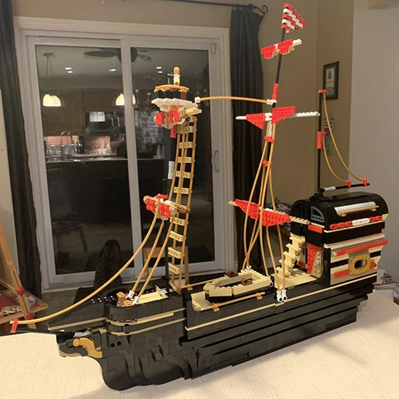 Military Boat Model Moc Building Bricks Classic Sailing Ship Technology Modular Blocks Gifts Christmas Toys DIY Sets Assembly