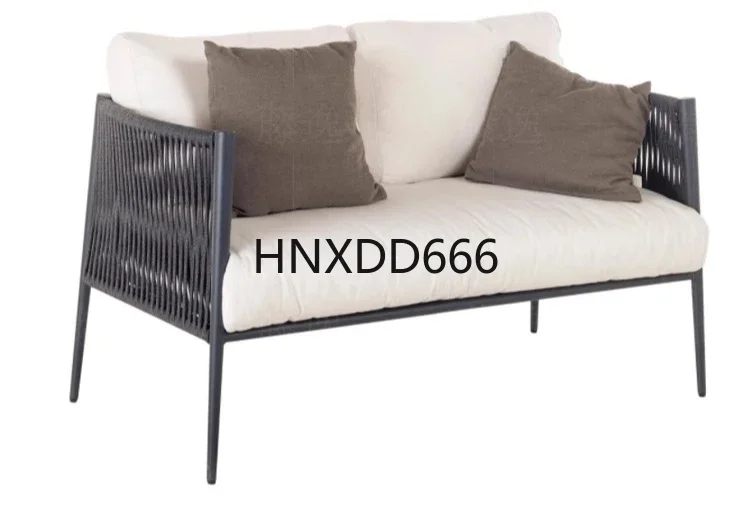 Outdoor rattan sofa balcony table and chairs three-piece combination