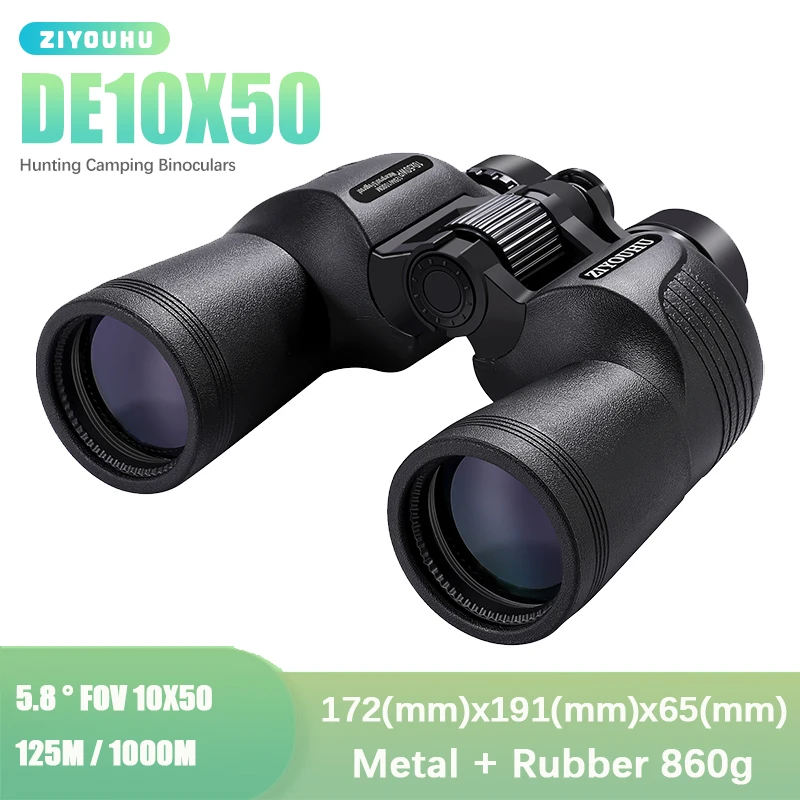 DE10x50 HD Binoculars Waterproof Fogproof Durable & Clear Low Light Vision BAK4 Prism FMC Lens Telescope for Outdoor Sports, New