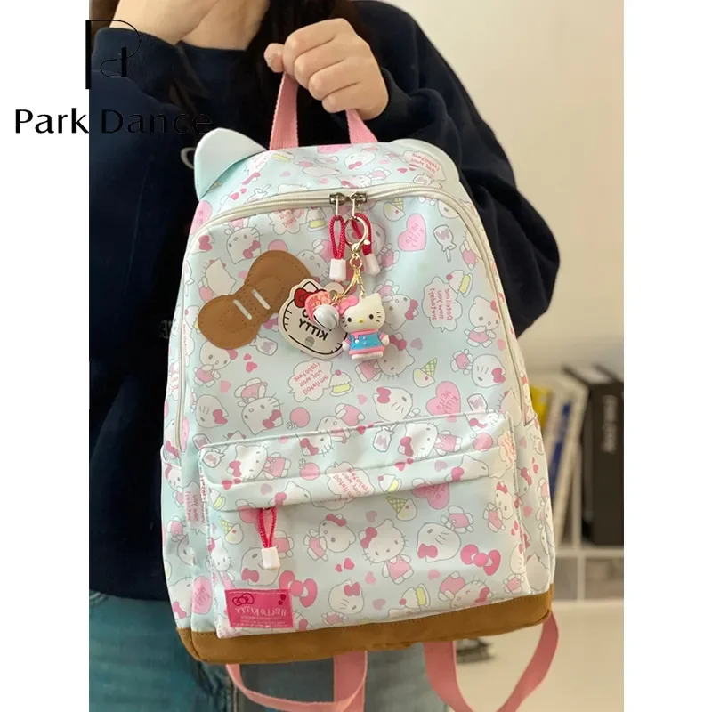 

Blue Pink Kitty Cat School Backpack High Beauty Backpack Female College Student School Student Cat Backpack Female Gifts