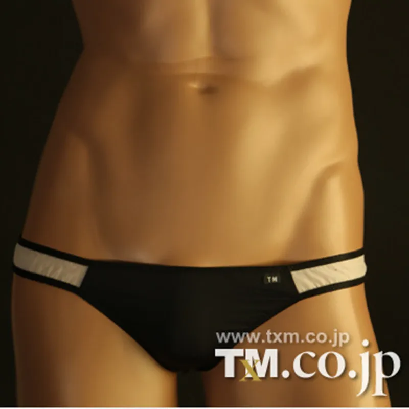 Contrast‑Color Men Sports T‑Back Thong Sexy Silky Soft Breathable High Elastic Light‑Weight Male Panties