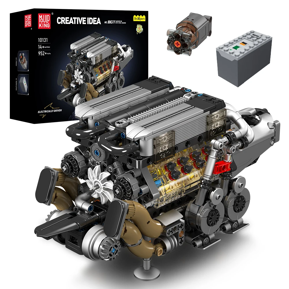 

Mould King 10131 Technical Car Part Building Block W16 Engine for BGT Supercar Set Assembly Car Brick Toys Kids Christmas Gifts
