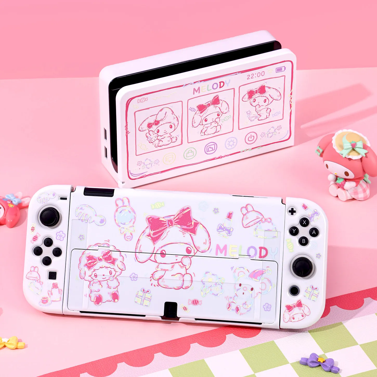 Kawaii Hello Kitty My Melody Transparent Case for Nintendo Switch 2 OLED NS Console Cinnamoroll Kuromi Dockable Joy-Con Cases view 2