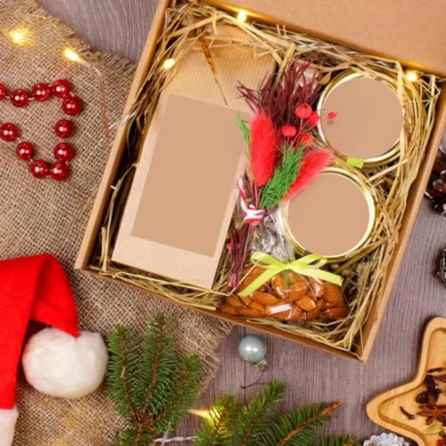 48 حزمة 6 بوصة عيد الميلاد باقات الزهور المجففة السائبة الأحمر الأخضر الزهور المجففة مع التوت الجذعي لزهرية DIY إكليل الحرف عيد الميلاد H