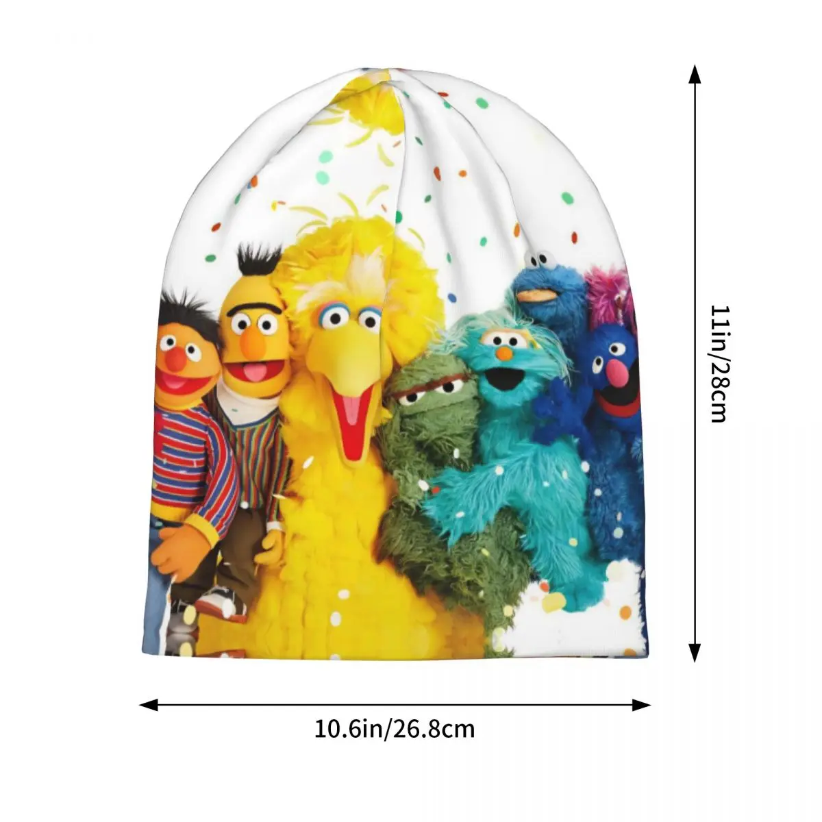 Sesame Street Cartoon Bonnet Hats Fashion Outdoor Tv Show Skullies Beanies Hats Unisex Warm Dual-use Cap