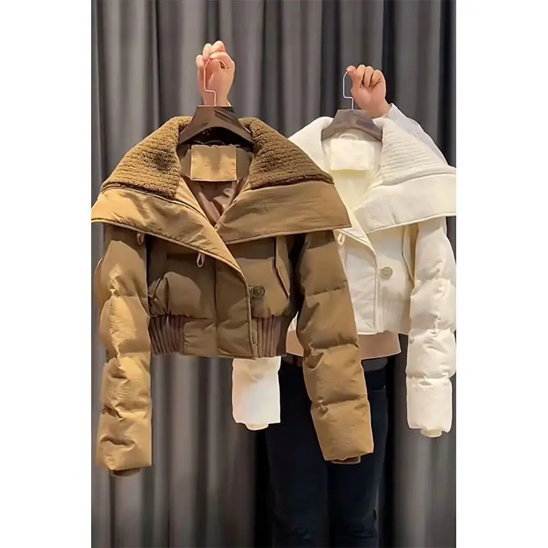 سترة قطن 2025 ملابس قطنية جديدة للنساء شتوية قصيرة نمط فضفاض النسخة الكورية سترة قطنية سميكة #1