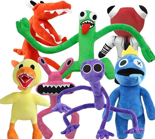 7PCS Set Rainbow Friends Plush Doll Toy Mochila Zombie Blue Red Yellow Green Soft Plushie Rainbow Friend Toys