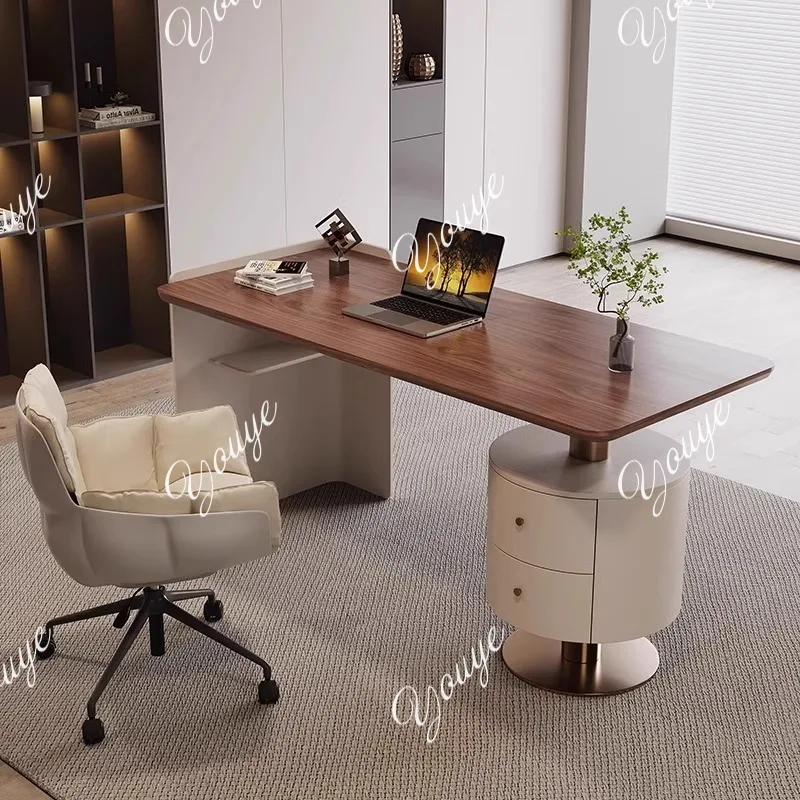 

Italian light luxury modern high-end solid wood desk home living room study designer office study