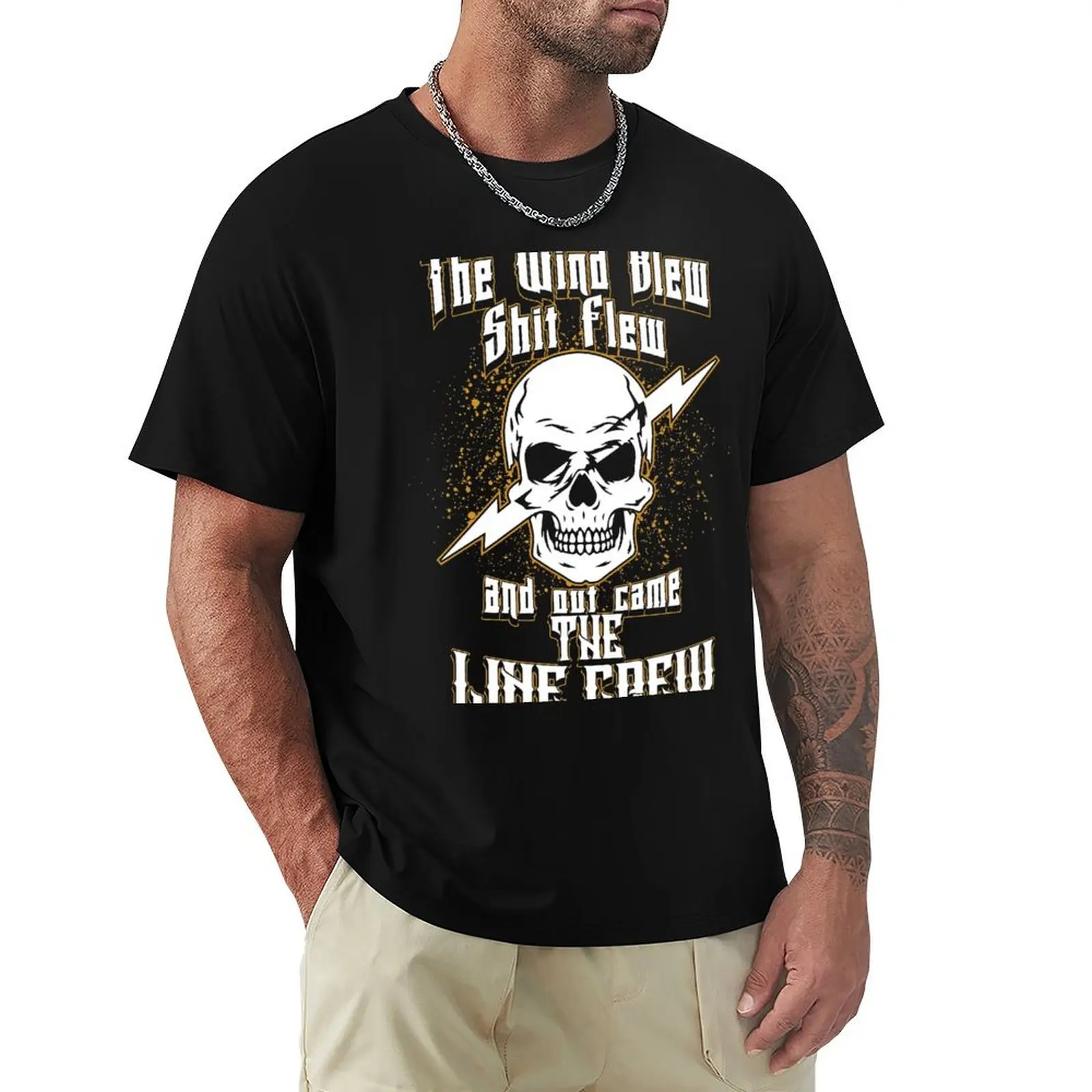 

The Wind Blew and Out Came The Line Crew T-Shirt luxury designer man t shirt men clothings