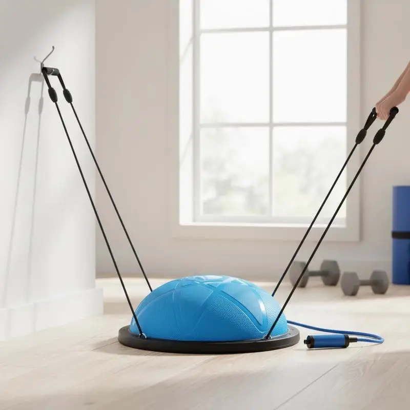 

Balance Disc Trainer 23 inch For Home Gym Full Body Workouts Core Training Resistance Bands Pump 660 lbs Capacity Stability Sphere Yoga Equipment Blue