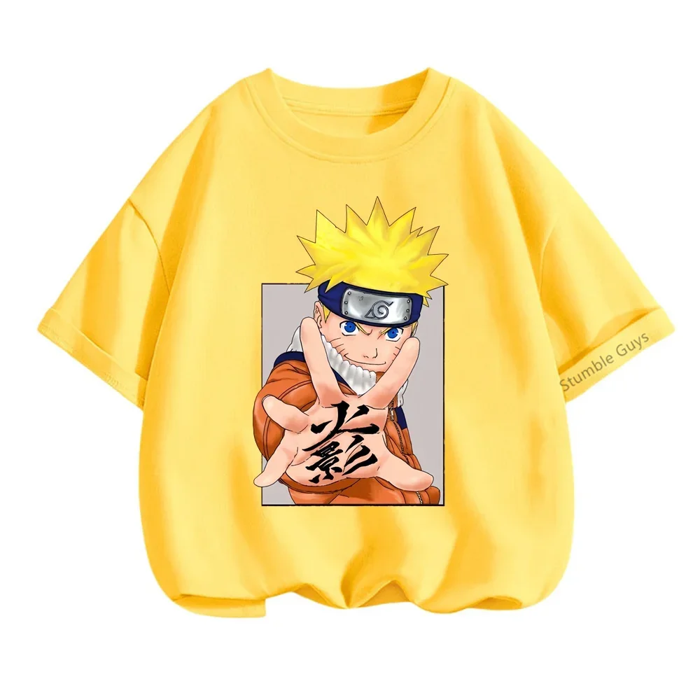 Summer Narutos T-shirt Street Wear Round Neck Short Sleeve T-shirt Funny Boy Clothes Casual Teen Sasuke Kakashi 3d T-shirt