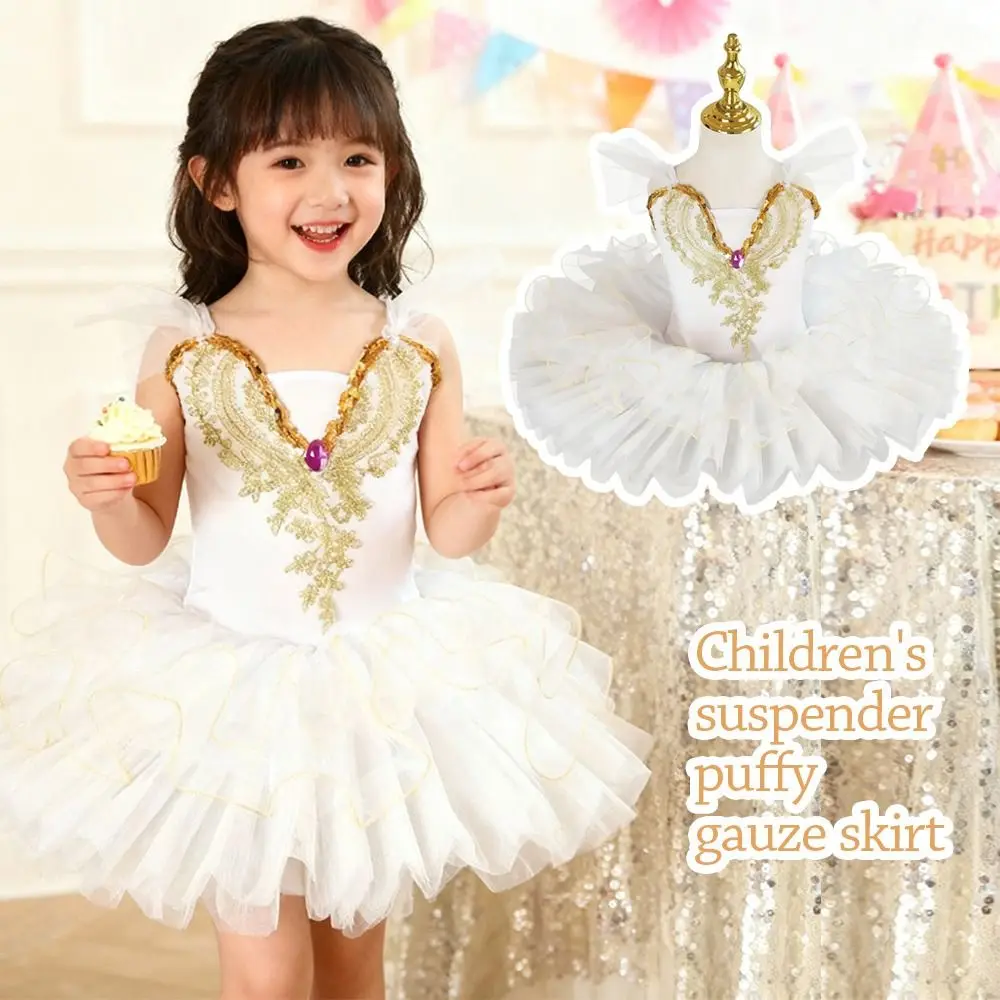 Mode Pailletten Kinderen Ballet Jurk Strass Moderne Ballet Tutu Puffy Feestjurk Danskostuums Dans