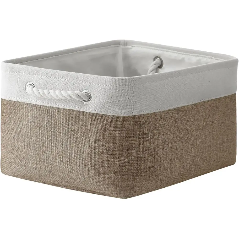 

Тканевый органайзер-куб для хранения — 15,7x11,8x8,2 дюйма, 1 упаковка, полки и органайзер для книг, хранилище для белья и игрушек, белый и хаки