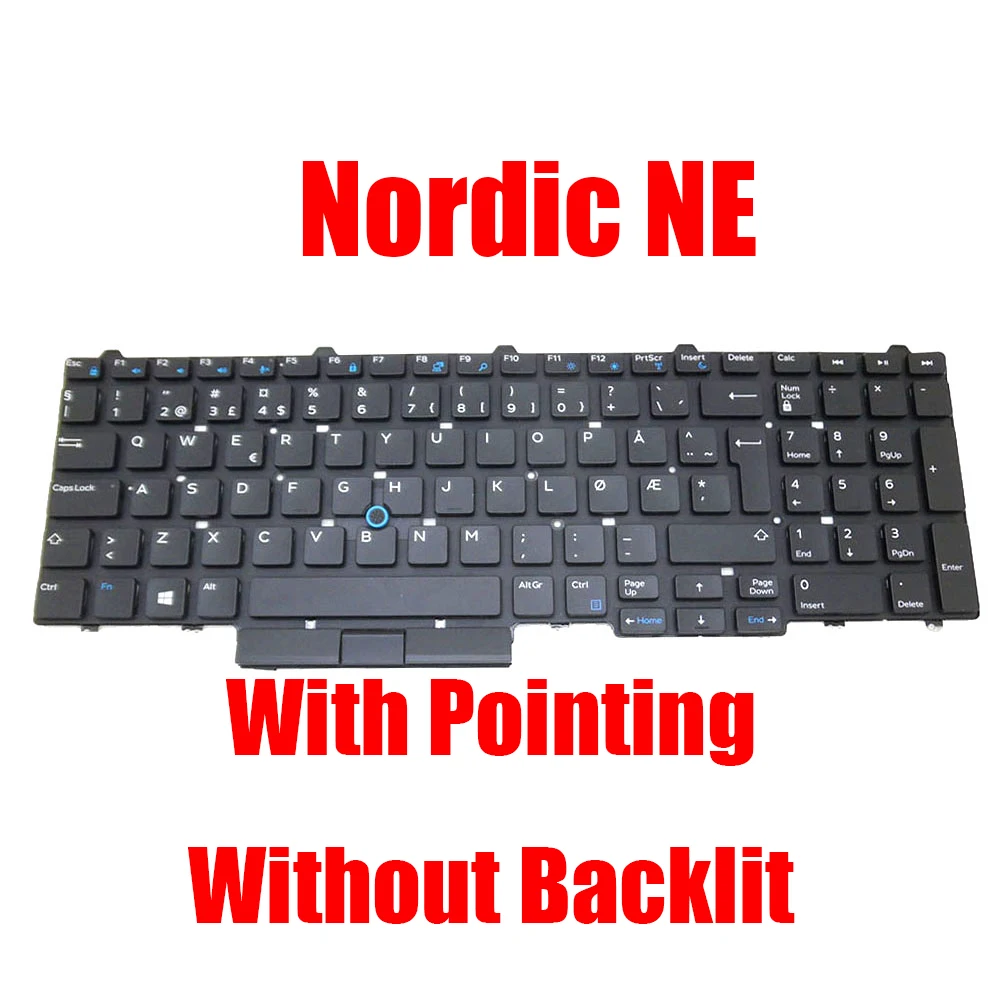 

Nordic NE Keyboard For DELL For Latitude 5580 5590 5591 E5550 5550 E5570 For Precision 3510 3520 3530 7510 7520 7710 7720 New