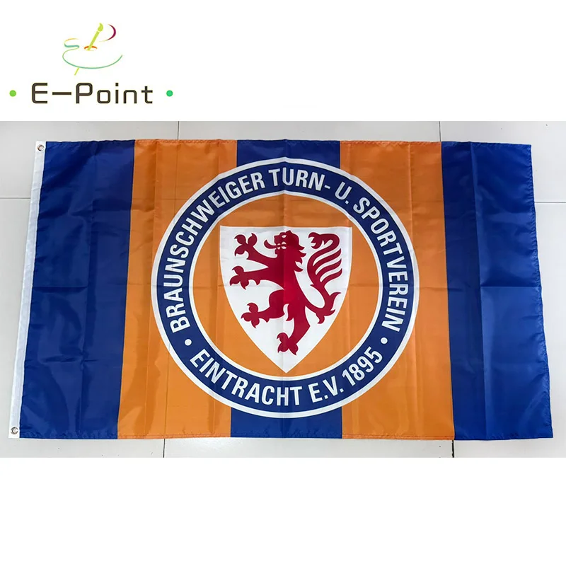 Eintracht Braunschweig-Flagge, 3 Fuß x 5 Fuß (90 x 150 cm), Größe Weihnachtsdekoration für Zuhause, Flagge, Banner, Geschenke