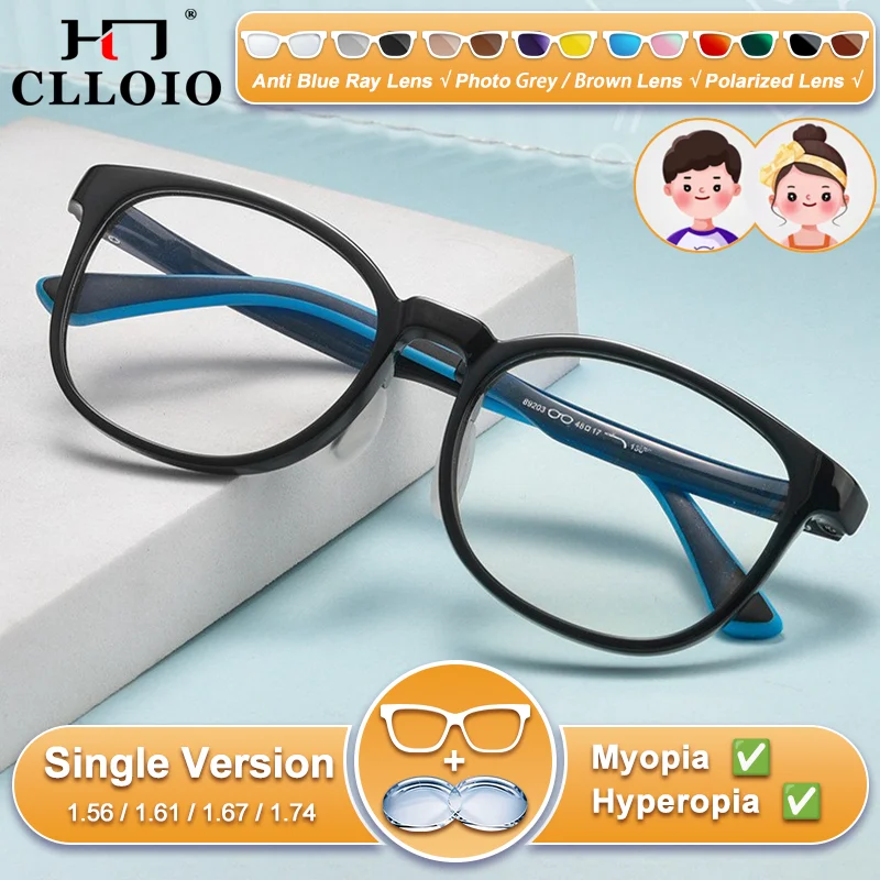 

CLLOIO Versatile Style Teen's Silicone Frames Myopia Eyeglasses TR90 Ultralight Blue Light Blocking Prescription Reading Glasses