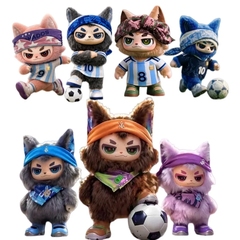 Genuine Wang Yibo Xiao Ao Blind Box Argentina Limited Mini Tag Card Soft Fluffy Cute Bag Charms Keychain Collectible Toys Gift