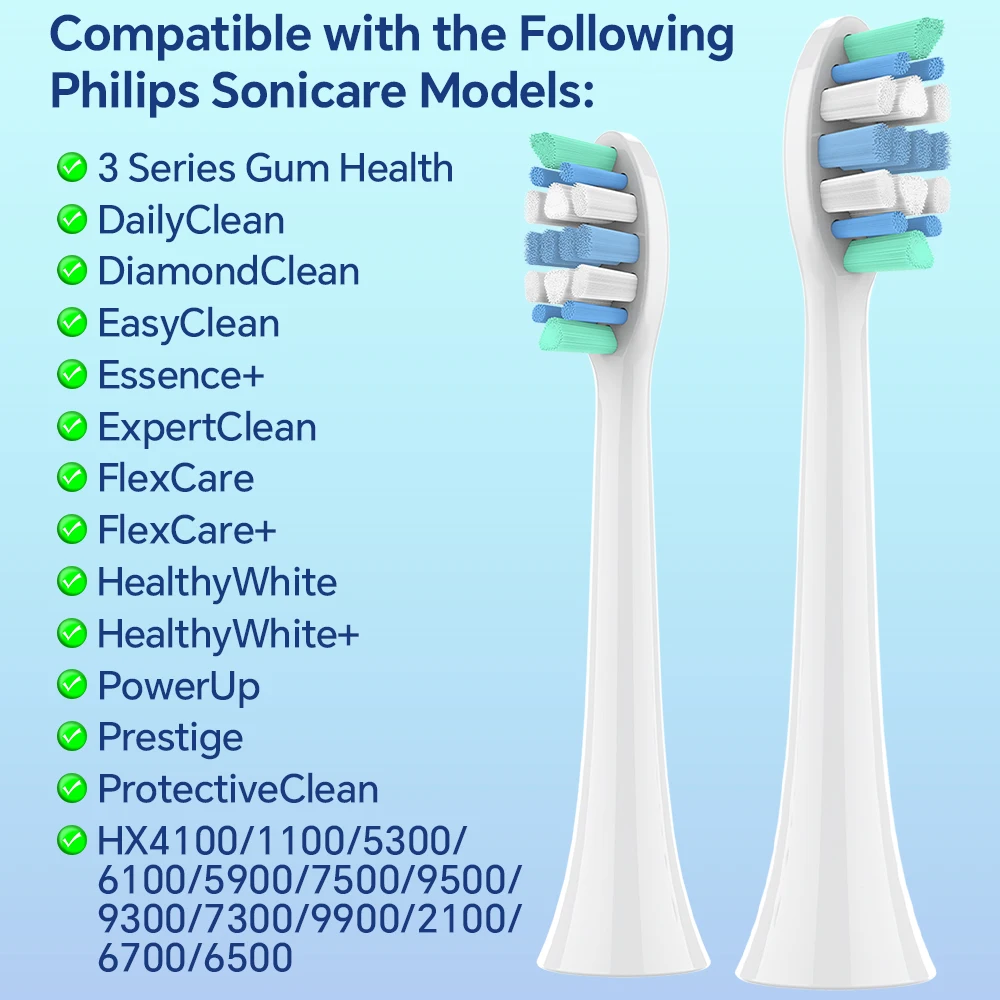 Pack of 4/8/12/20 Replacement Brush Heads Compatible with Philips Sonicare Electric Toothbrush, Tooth Head for HX4100/7500/9500