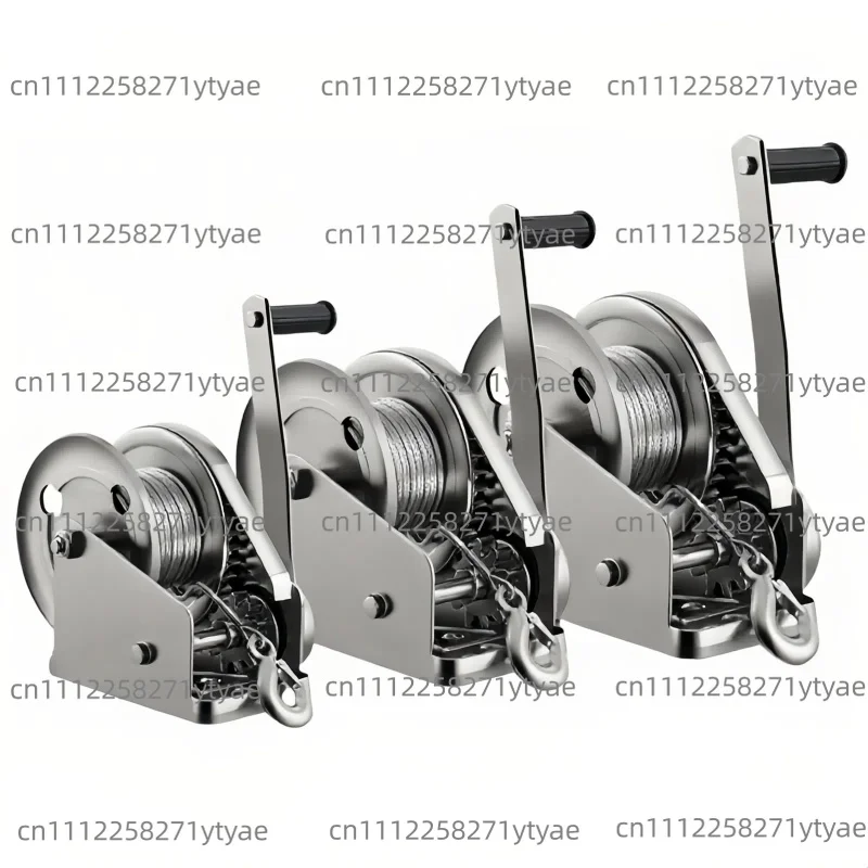 800lbs-2600lb 304 Stainless Steel Hand Winch With Self-locking, Boat Windlass Truck Auto Manual Lifting Hoist Tractor