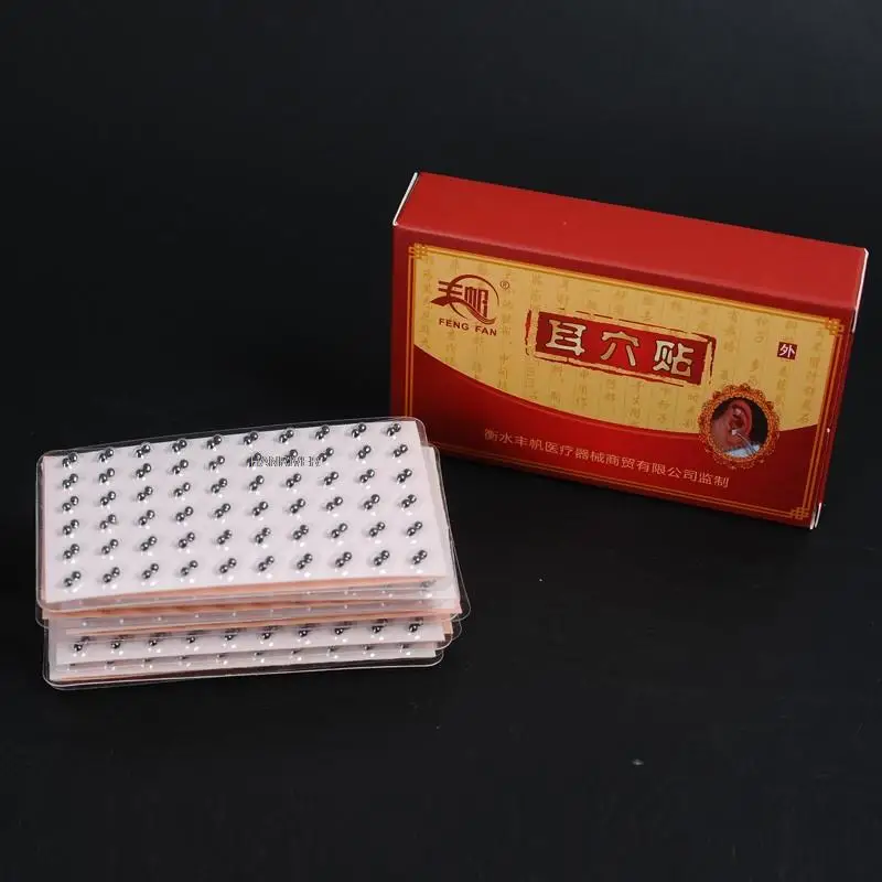 600pcs Double Ear Acupuncture Patch Auricular Stickers Acupuncture Ear Massage Auricular Pressing Seeds Vaccaria Seed Paste