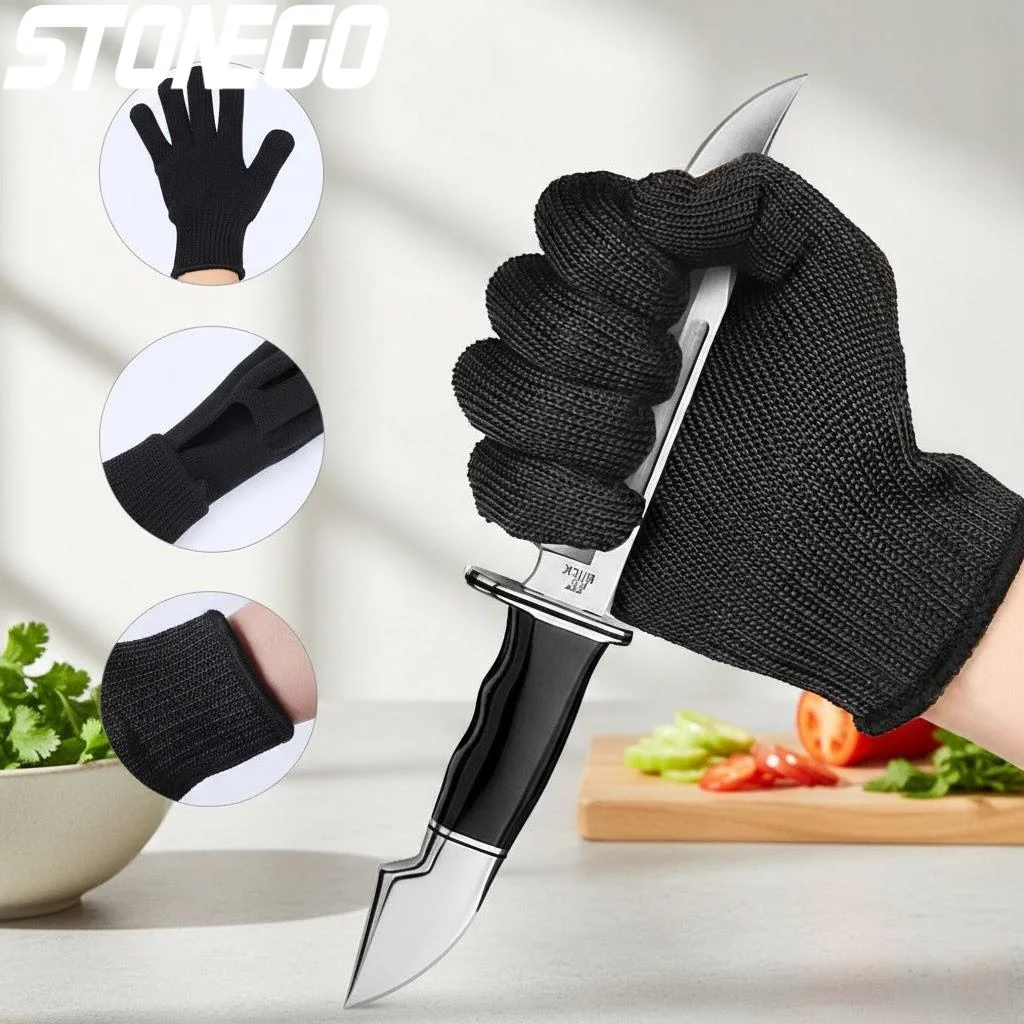 Guantes de Seguridad Anticorte para Protección Laboral, Transpirables, Autodefensa, Malla Metálica, Duraderos