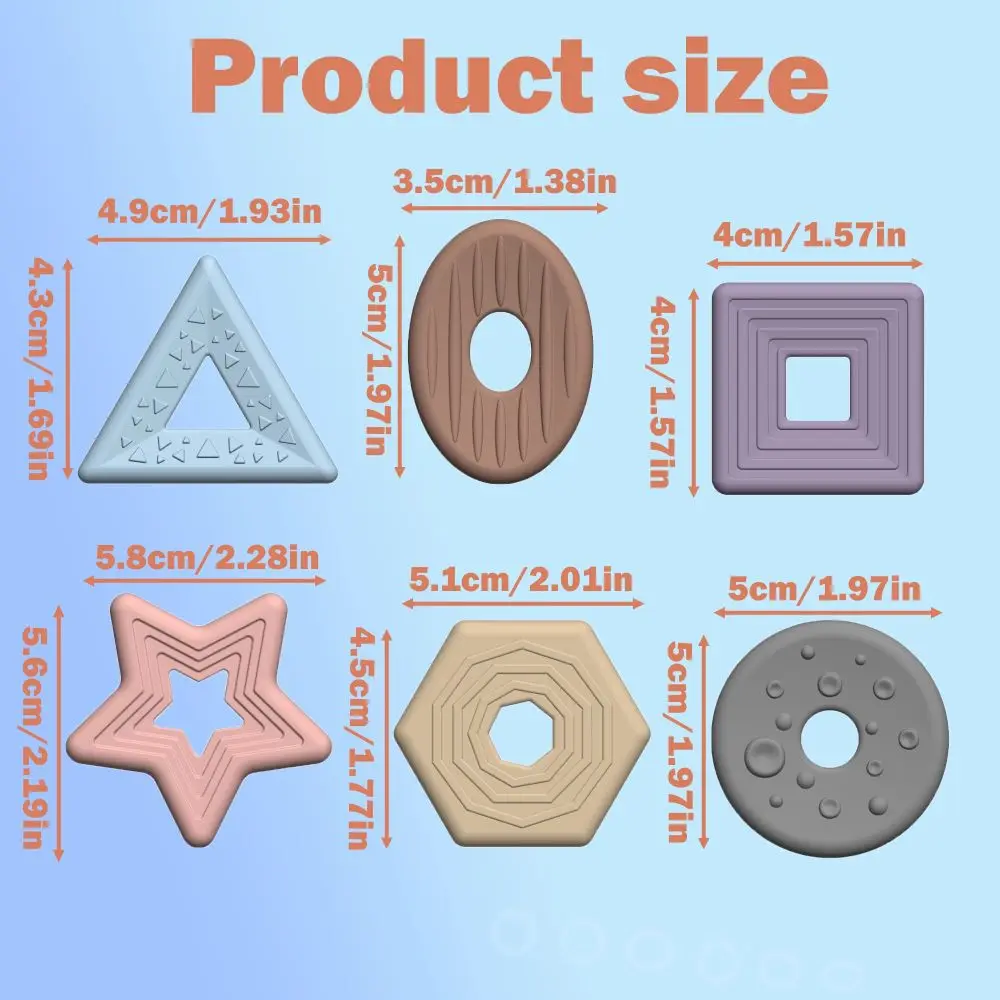 6 pz/set strutturato morbido preoccupazione pietra agitarsi giocattolo in silicone nessun rumore bambini pietra sensoriale rilassante creativo strutturato preoccupazioni rocce