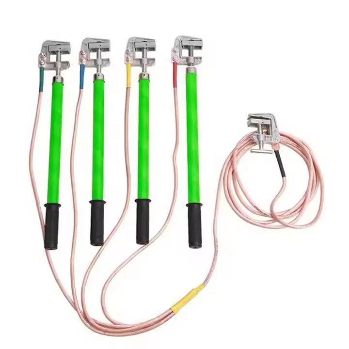

High Voltage Fiberglass Earthing Ground Rod with Clamp and Copper Wire