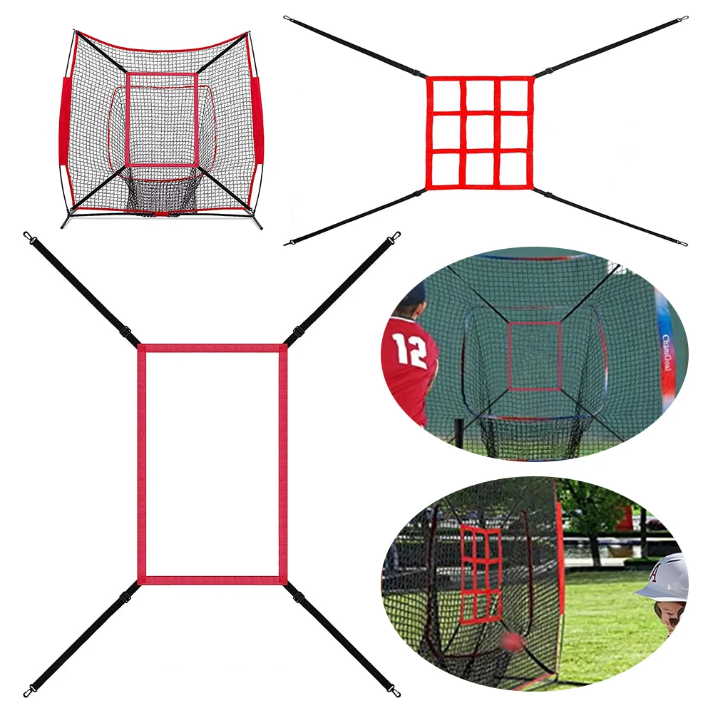 Baseball Practice Net Adjustable Strike Zone Target Throwing Strike Zone for Baseball Softball Net for Hitting Batting Catching