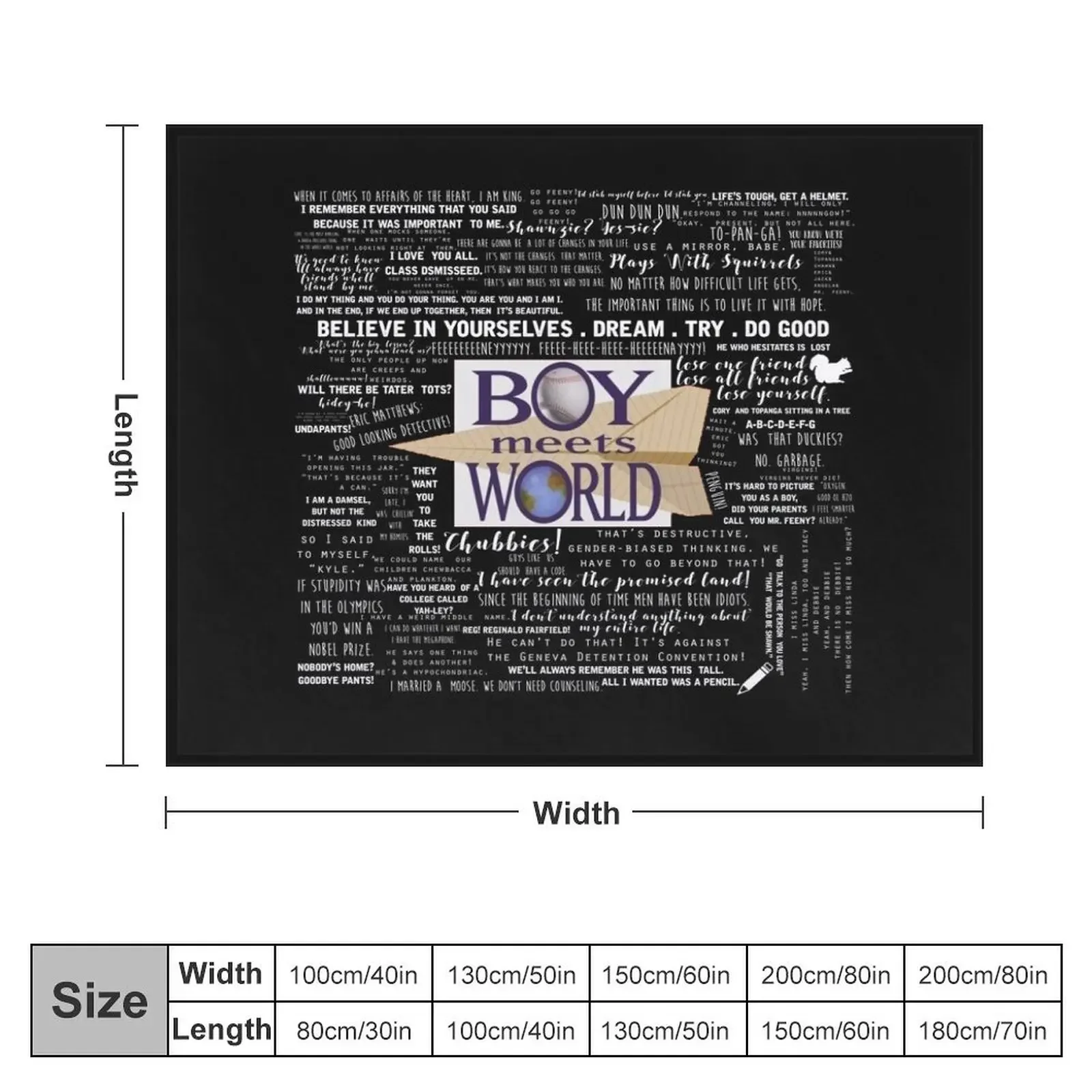 Boy Meets World Memorable Quotes Throw Blanket Thermals For Travel Luxury Thicken Blankets