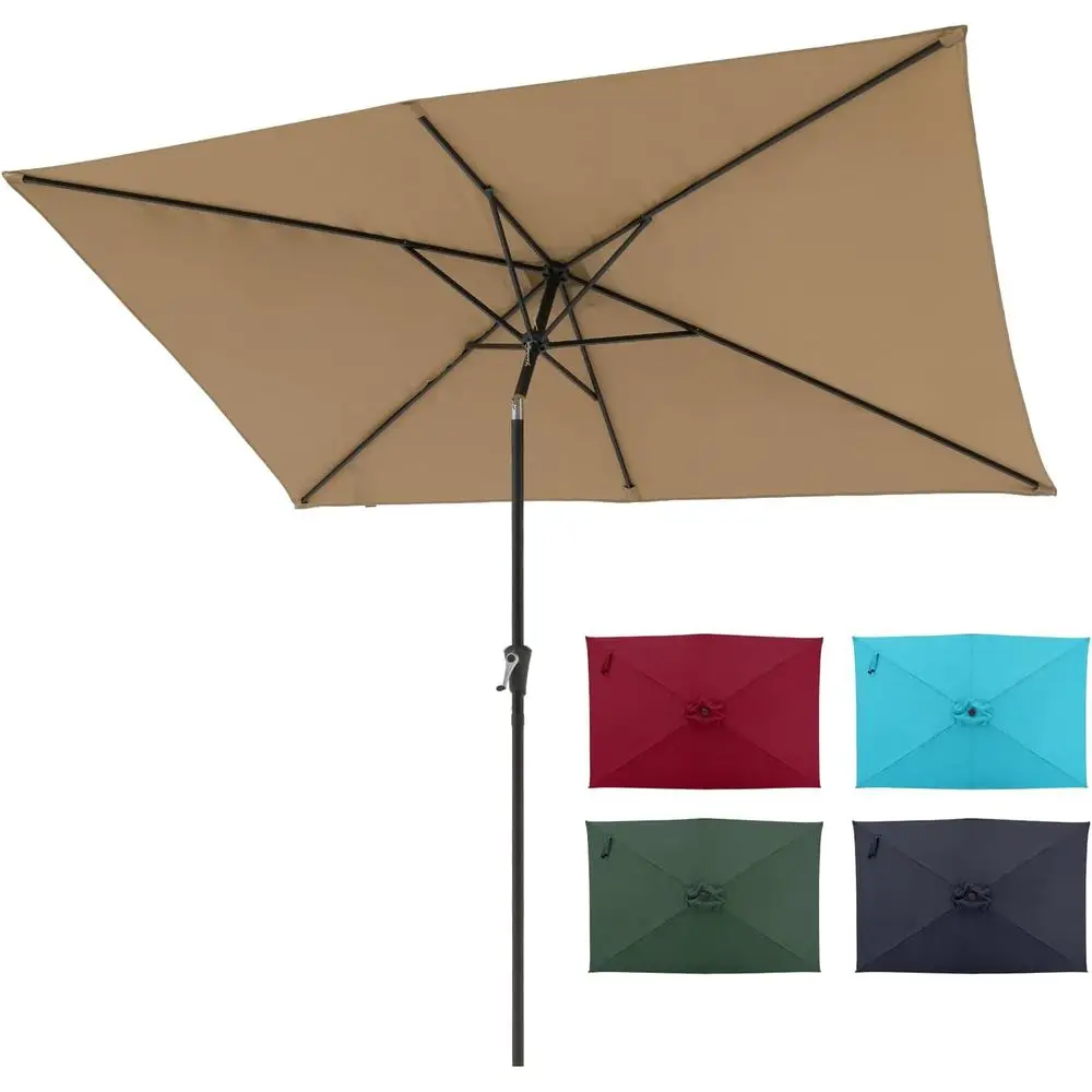 

Зонт для патио 9,8 футов с кнопочным/ручным механизмом, подходит для стола, сада и заднего двора