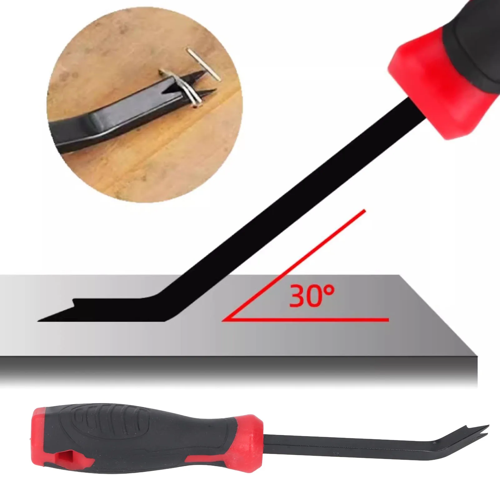 Staple Extractor High Strength 30 Degree Curved Staple Remover Comfortable Grip Compact for Flooring Furniture Architecture