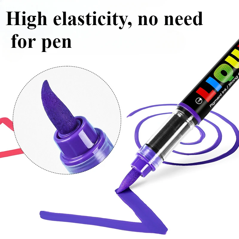 48-Color Straight Liquid Marker Pen Set  Acrylic Markers for Art that Be Drawn on Various Materials and with Smart Ink Control