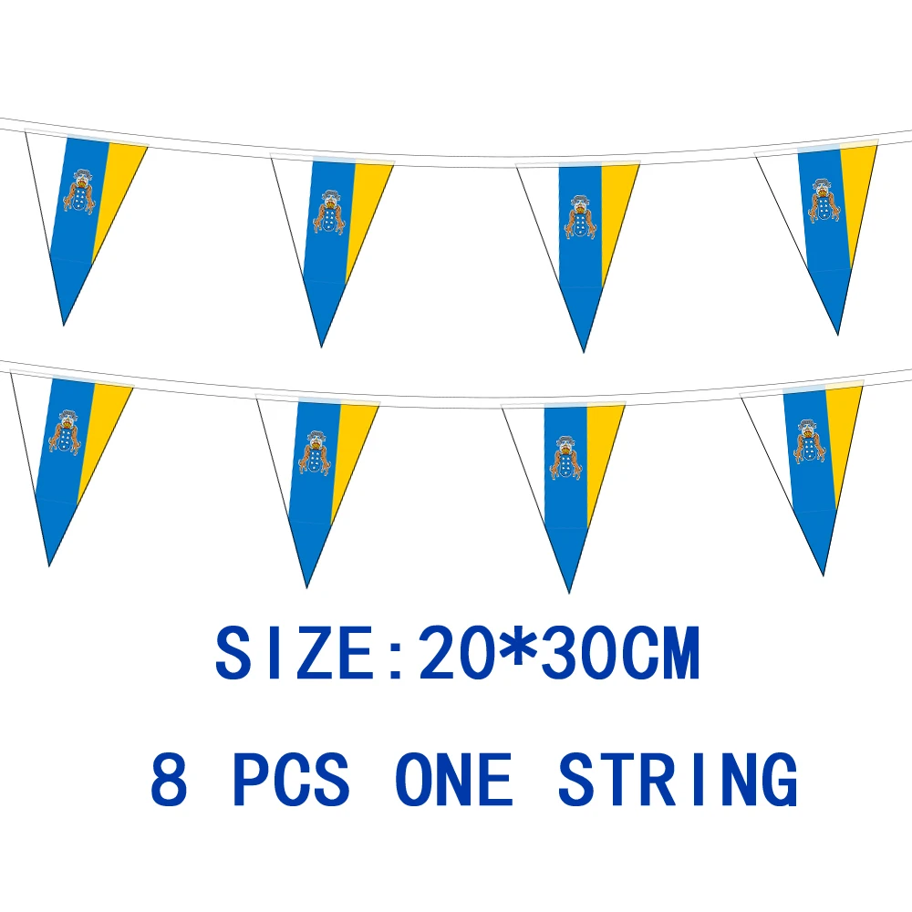 Directly Delivery 100% Polyester Canary Islands Flag Bunting String Flags