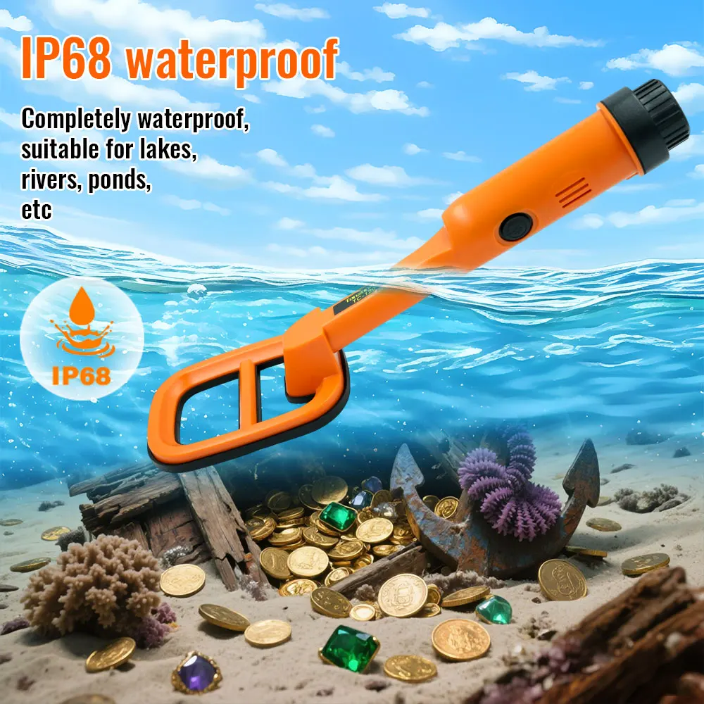 Detektor Logam TC-120 Tahan Air Pulse Pinpointer Induksi Menyelam Pencari Harta Karun Bawah Air Detektor Logam Genggam