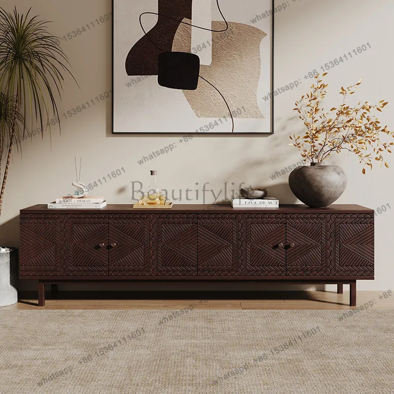 

Средневековый телевизионный шкаф из массива дерева для небольшой квартиры, для гостиной, с гравировкой, декоративный шкаф для спальни