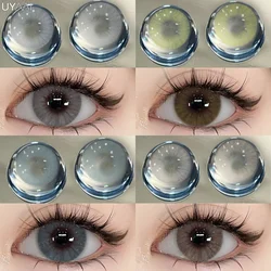 UYAAI 1 Pair Colored Contact Lenses for Eyes Natural Fashion Lenses Gray Beauty Pupils Blue Eye Lenses Cosmetics Soft Lenses