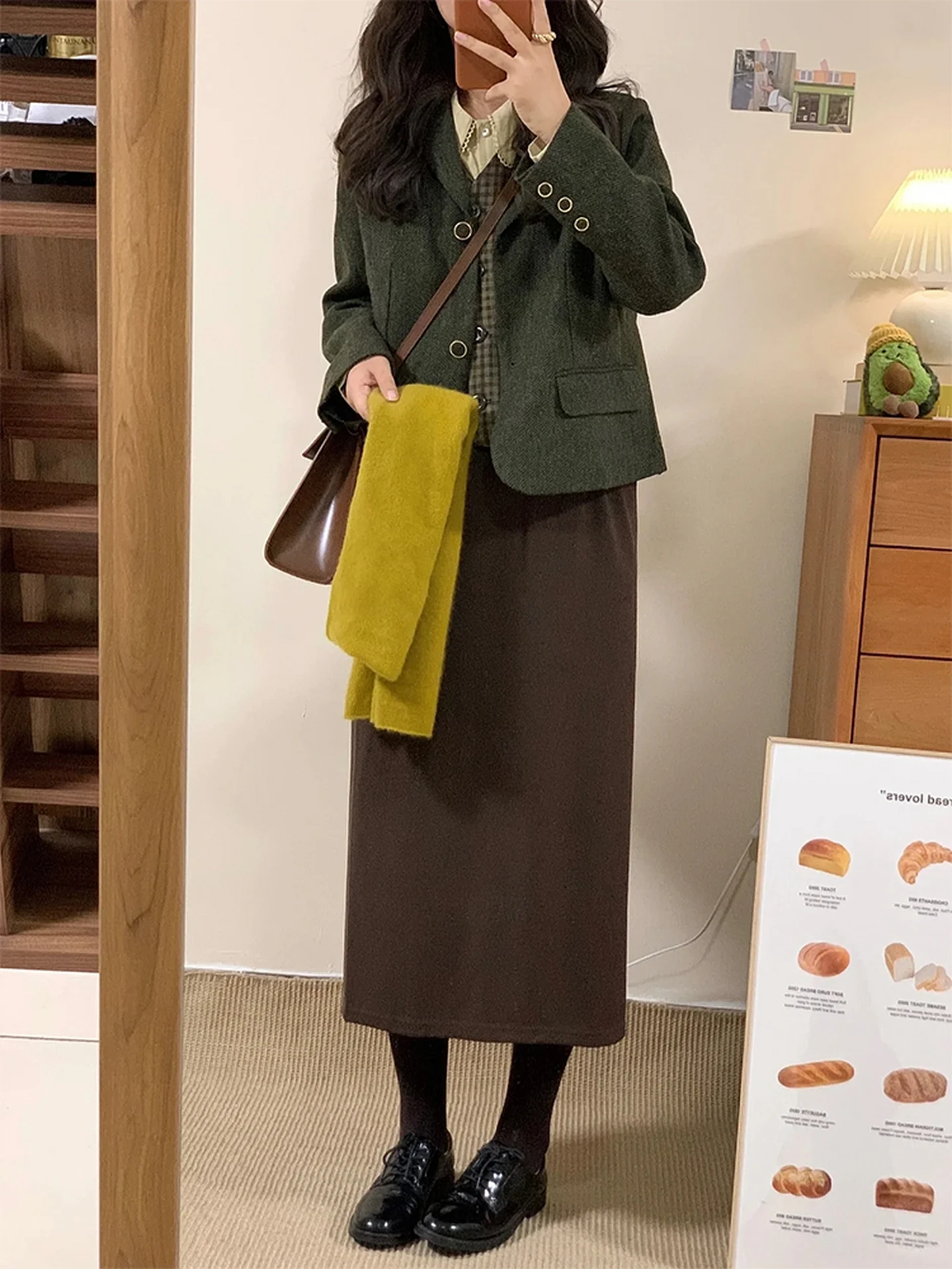 

Ретро-юбка в корейском стиле с высокой талией, женская, элегантная, на раннюю весну 2026 года, новая, больших размеров, стройнящая, длинная юбка