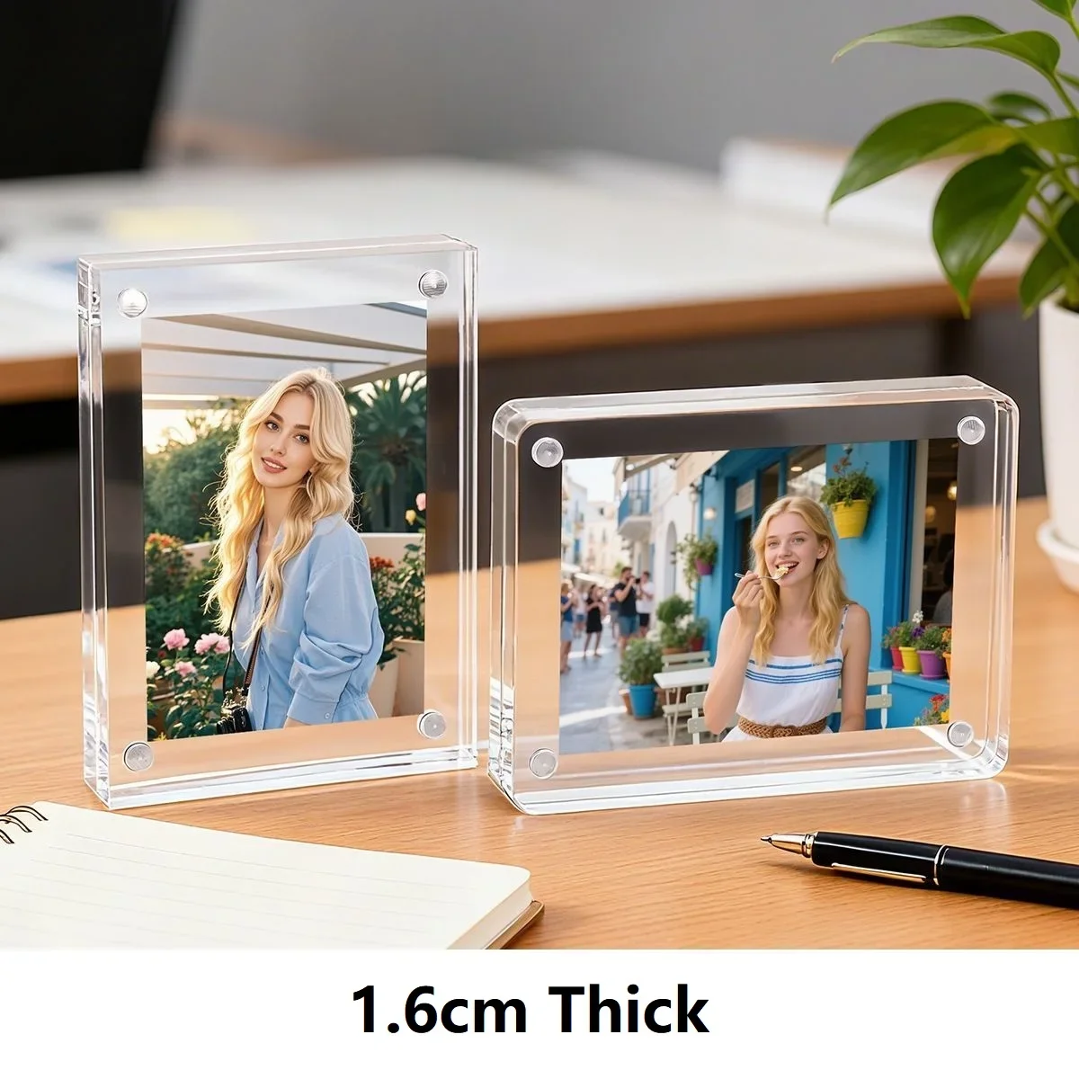 Acrylic Magnetic Photo Frame Display Board, Tabletop Business Card Display Stand, Label Holder, Product Price Tag Holder